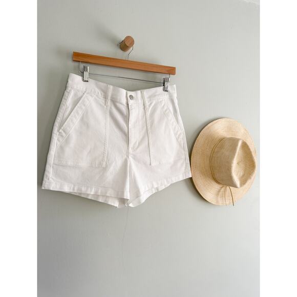 J.Crew Factory | NWT White utility denim short Optic White Wash | Sz 28 - Picture 2 of 9